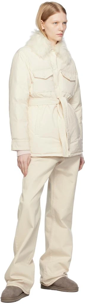 商品Yves Salomon|SSENSE Exclusive Off-White Down Jacket,价格¥2351,第4张图片详细描述