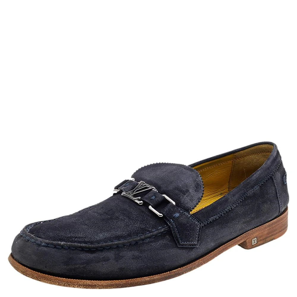 商品[二手商品] Louis Vuitton|Louis Vuitton Blue Suede Major Slip On Loafers Size 45,价格¥2501,第1张图片