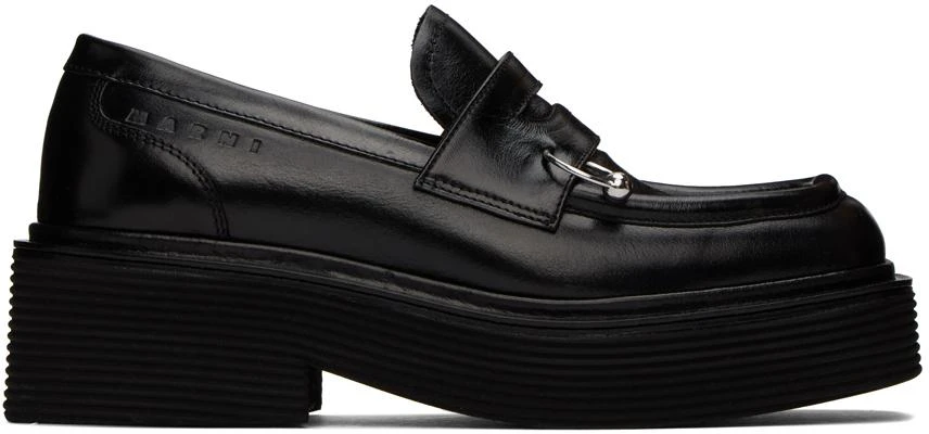 商品Marni|Black Piercing Loafers,价格¥4373,第1张图片