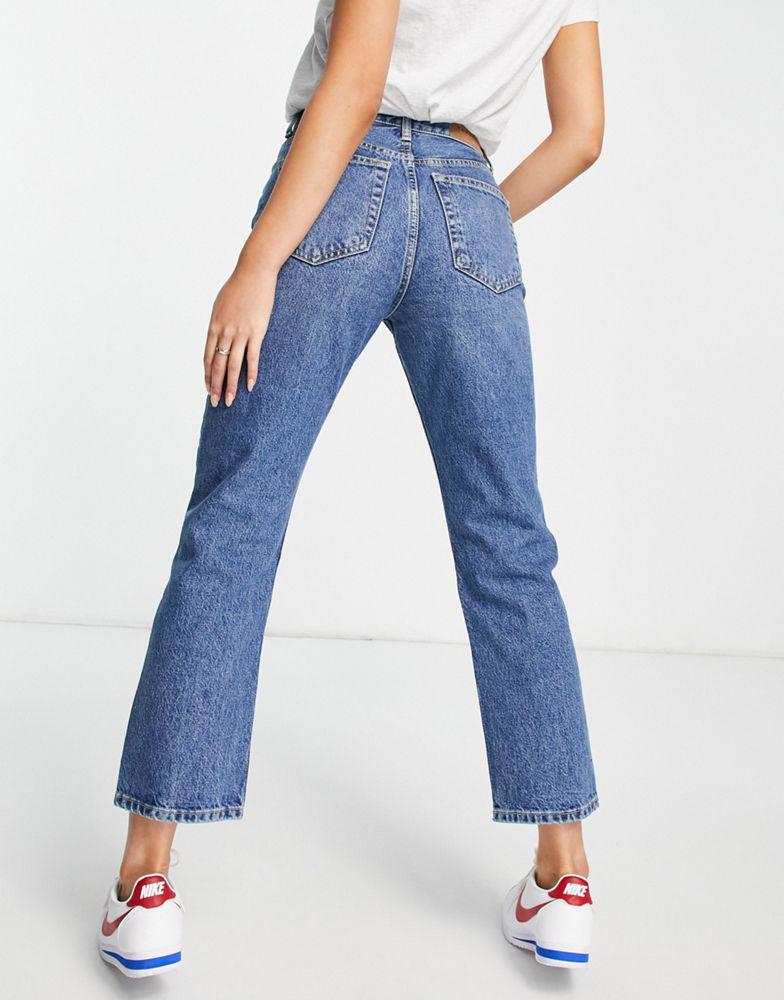 Topshop Editor straight leg jeans in mid wash blue商品第2张图片规格展示