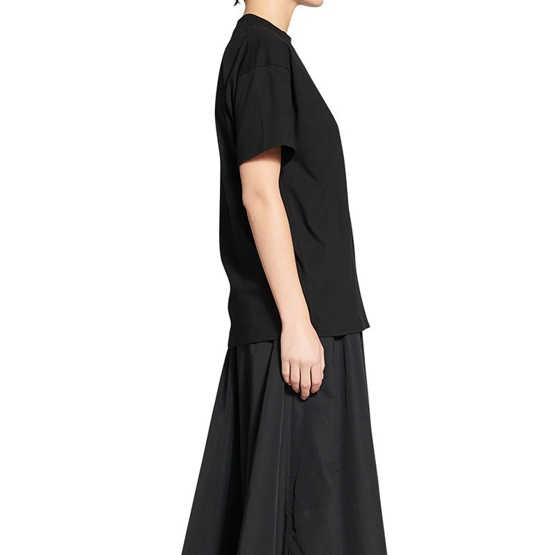 商品Balenciaga|【预售3-7天】Balenciaga/巴黎世家 22年秋冬  女士黑色纯棉镶莱茵石BB PARIS ICON短袖T恤612965TMVP21073,价格¥4198,第6张图片详细描述