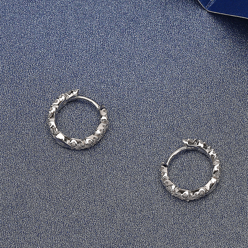 APM Monaco银镶晶钻几何设计感环形耳环耳扣女 送女友礼物AE11675OX商品第3张图片规格展示
