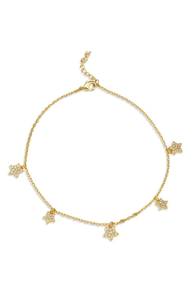 商品Savvy Cie Jewels|18K Gold Plated Star Charm Anklet,价格¥250,第1张图片
