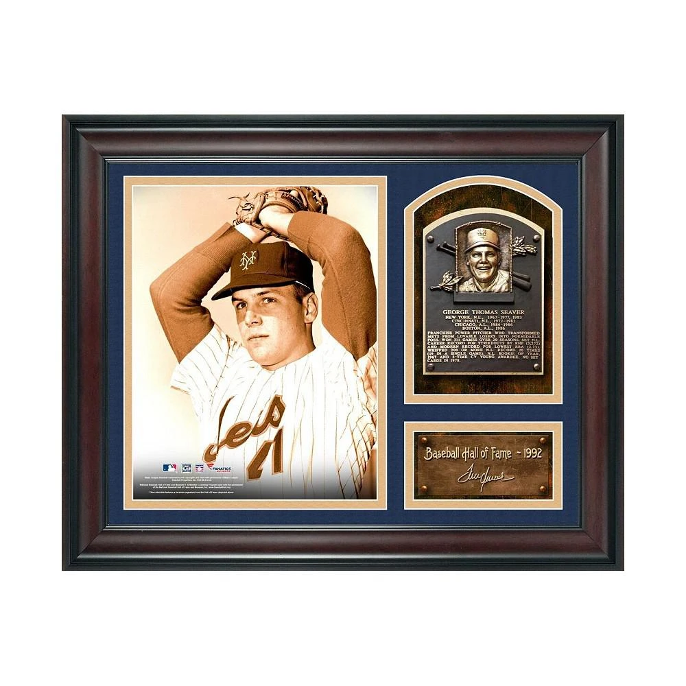 商品Fanatics|Authentic Tom Seaver New York Mets Tom Seaver Baseball Hall of Fame Framed 15" x 17"x 1" Collage with Facsimile Signature,价格¥449,第1张图片