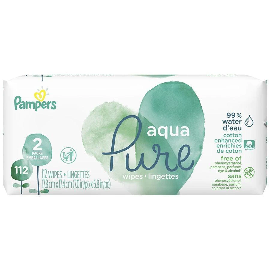 商品Pampers|Pampers Aqua Pure 婴儿湿巾2X,价格¥56,第1张图片