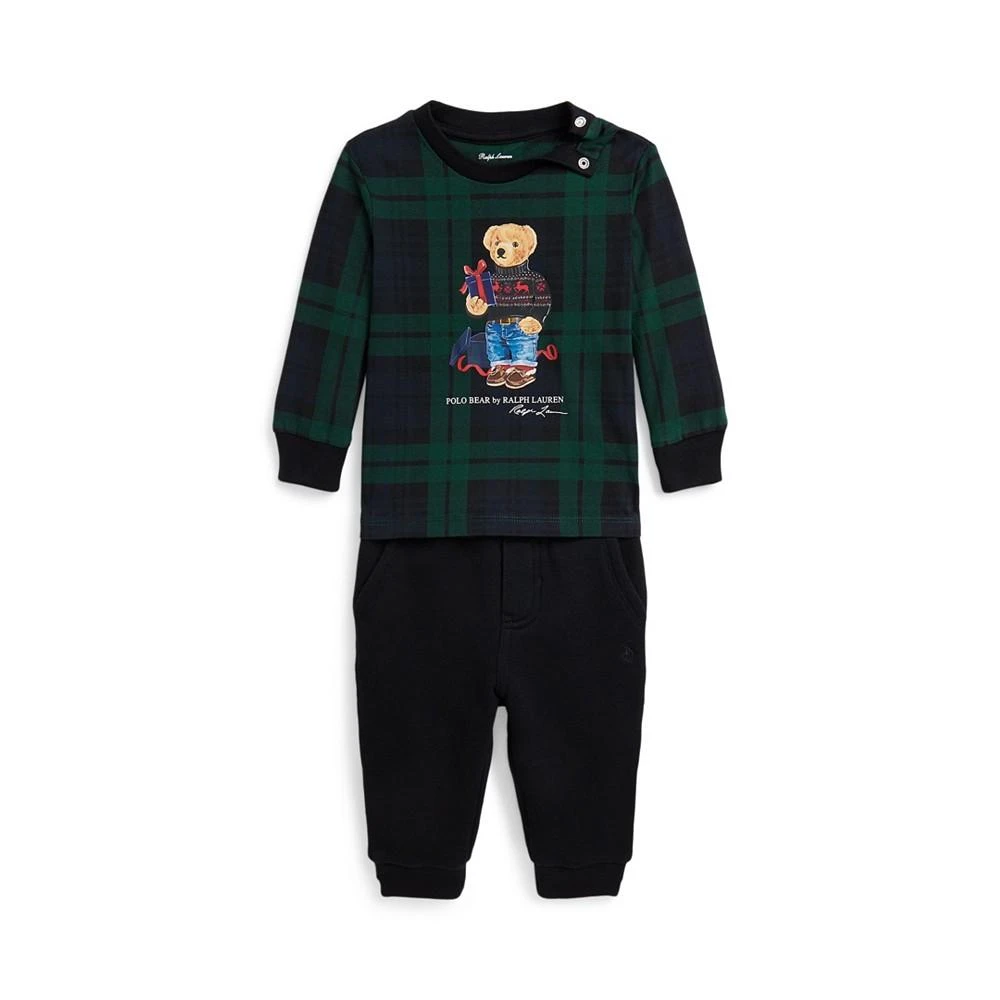 商品Ralph Lauren|Baby Boys Polo Bear Jersey T Shirt and Fleece Pant Set,价格¥285,第1张图片