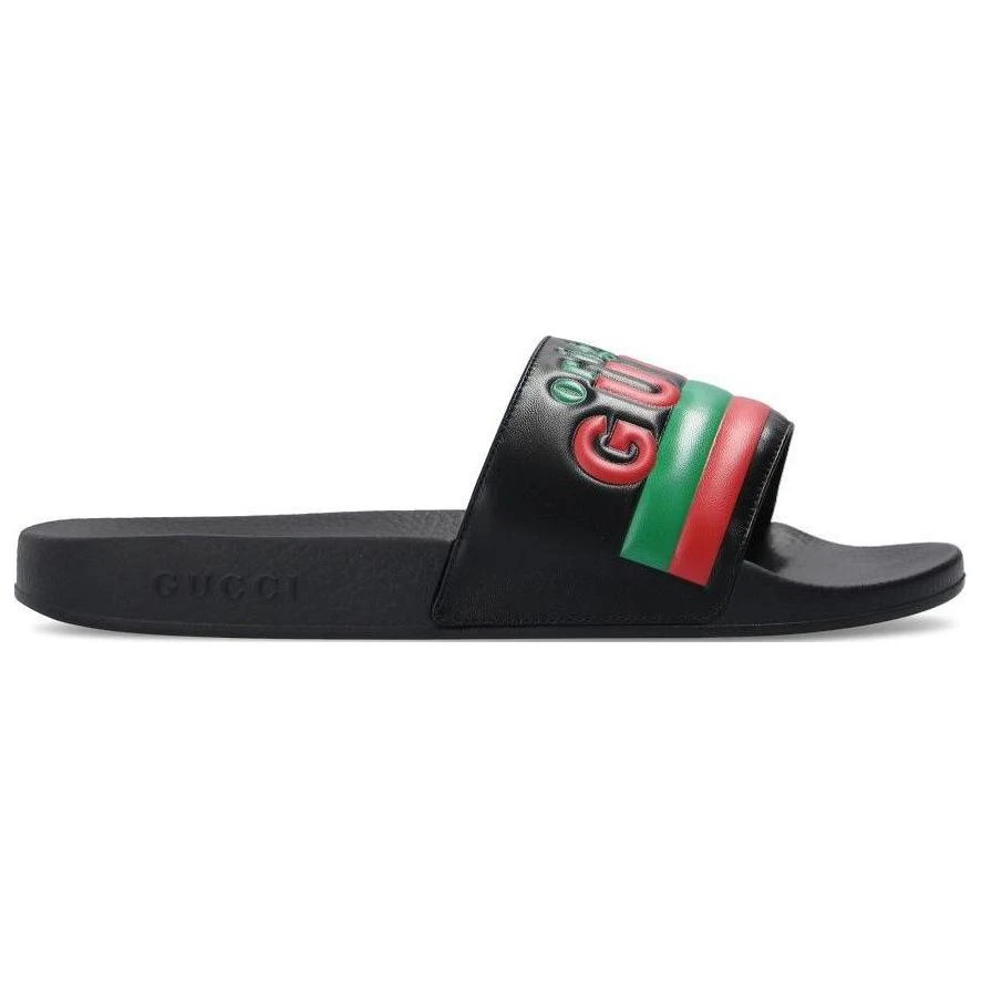 商品[国内直发] Gucci|古驰 双G系列 休闲潮流 时尚凉拖 男款 黑色,价格¥2251,第3张图片详细描述