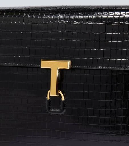 Croc-effect leather portfolio 商品