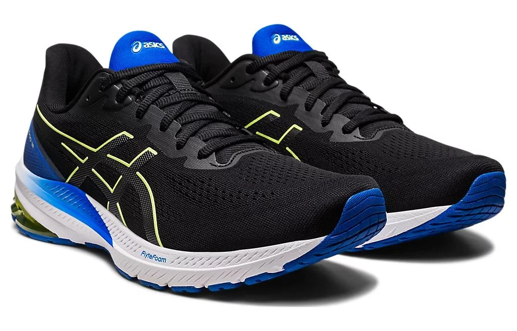 商品[国内直发] Asics|GT-1000 12 舒适 织物合成革减震防滑耐磨 低帮 越野跑步鞋 男款 黑蓝黄,价格¥608,第4张图片详细描述