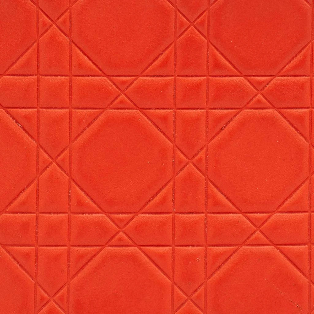 商品[二手商品] Dior|Dior Orange Cannage Embossed Leather Medium Lady Dior Tote,价格¥13634,第5张图片详细描述