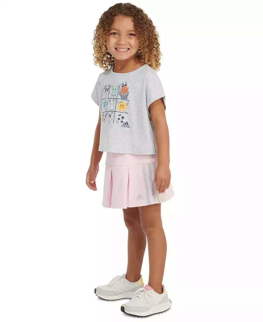 Little & Toddler Girls Short Sleeve Box Heather Top & Skort, 2 Piece Set 商品