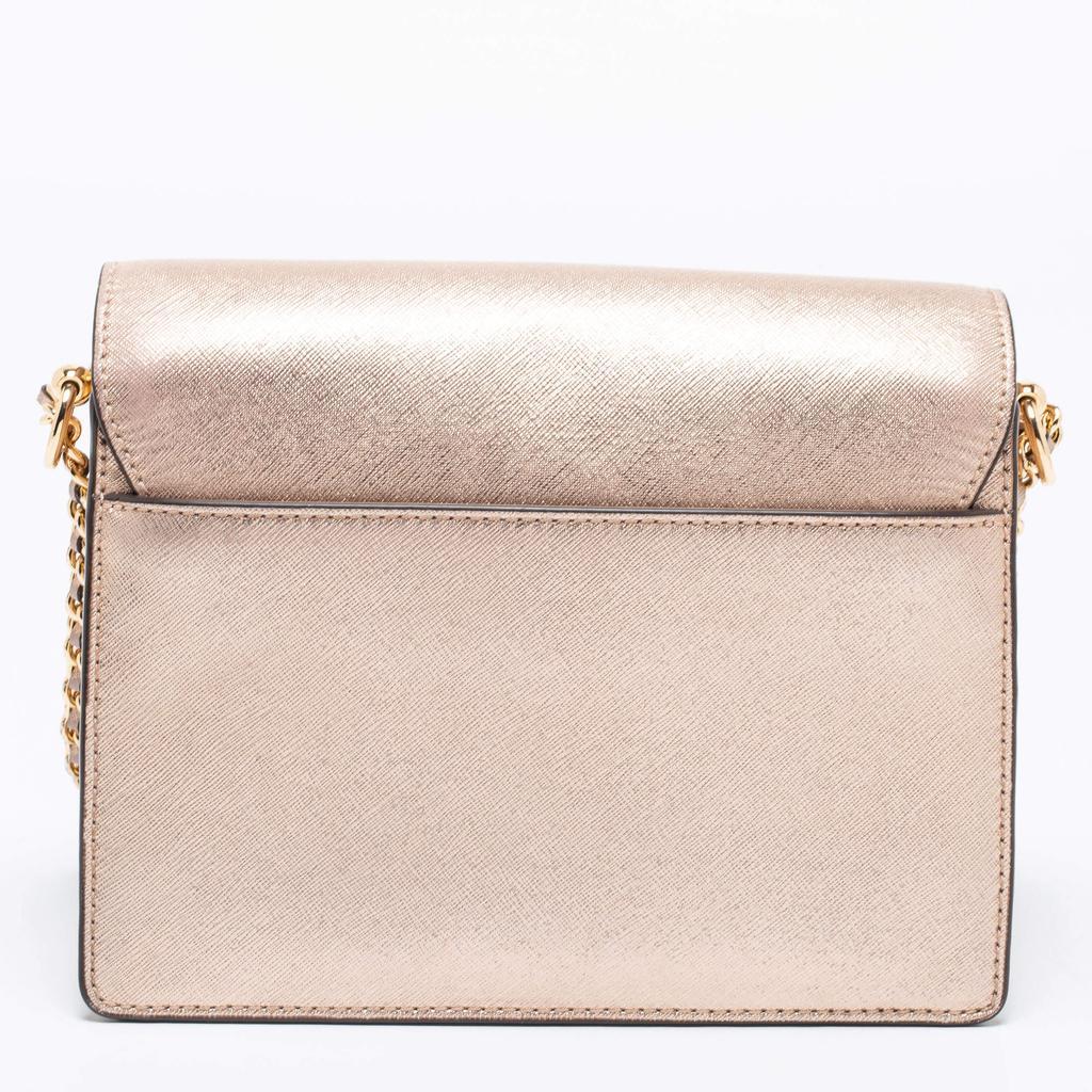 商品[二手商品] Tory Burch|Tory Burch Metallic Rose Gold Leather Robinson Convertible Shoulder Bag,价格¥2036,第6张图片详细描述