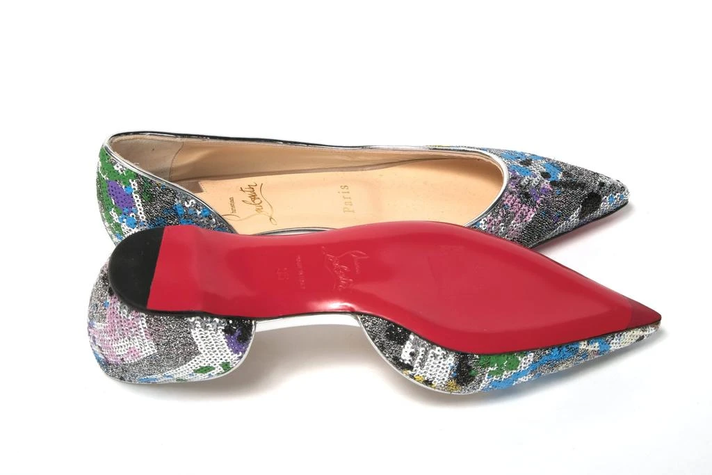 Christian Louboutin White Mesh And Leather Follies Strass Ballet Flats Size  37.5 Christian Louboutin | The Luxury Closet