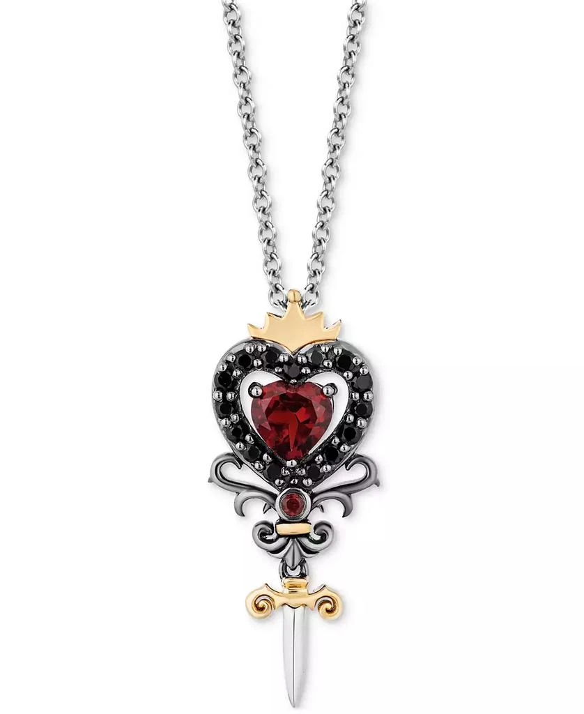 商品Disney Enchanted Vault|Onyx & Black Diamond (1/10 ct. t.w.) Ursula Pendant in Necklace Black Rhodium-Plated Sterling Silver & 14k Gold, 16" + 2" extender,价格¥808,第1张图片