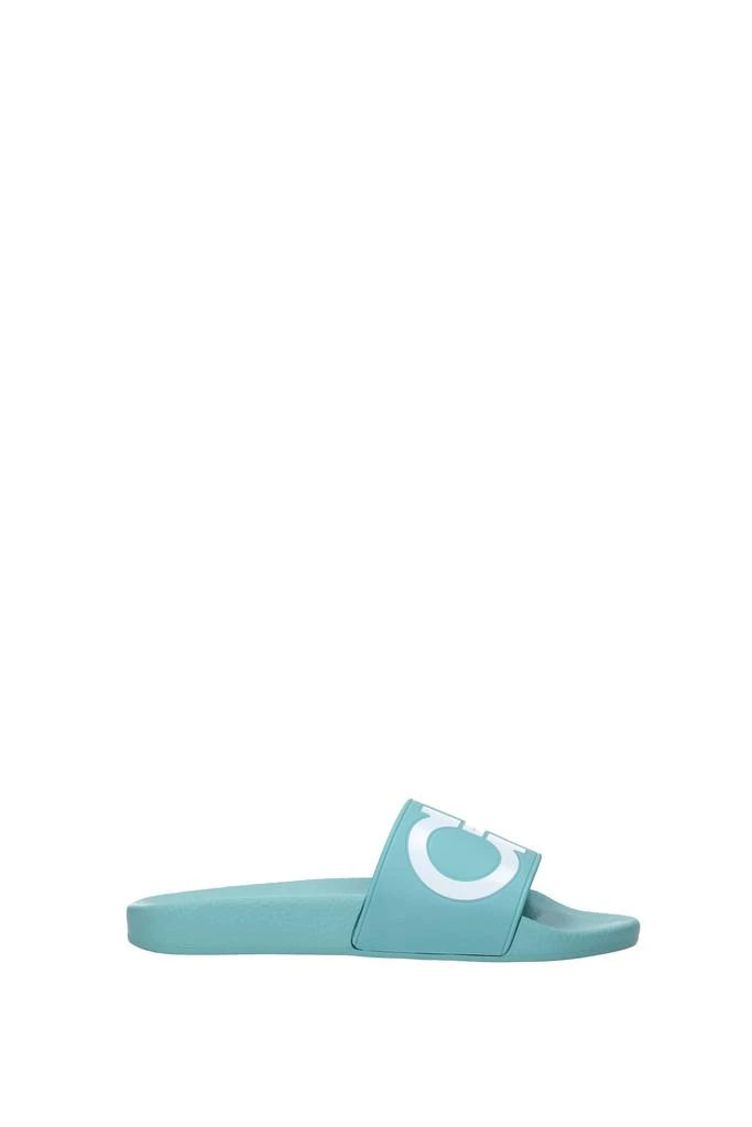 商品Salvatore Ferragamo|Slippers and clogs groovy Rubber Heavenly Turquoise,价格¥795,第1张图片