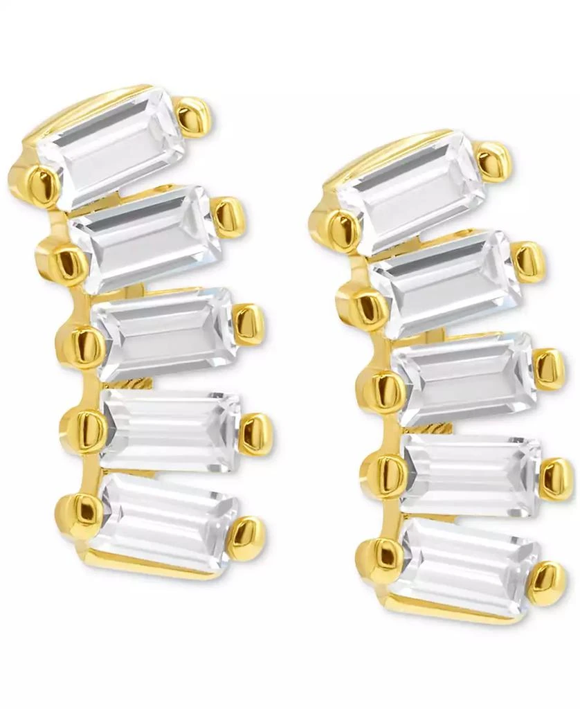 商品ADORNIA|14k Gold-Plated Baguette Crystal Climber Earrings,价格¥149,第1张图片