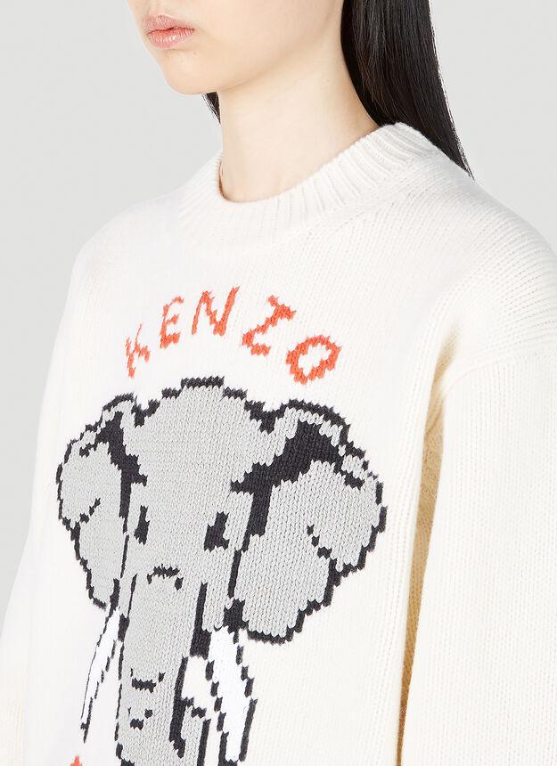 商品Kenzo|Elephant Sweater in White,价格¥4258,第7张图片详细描述