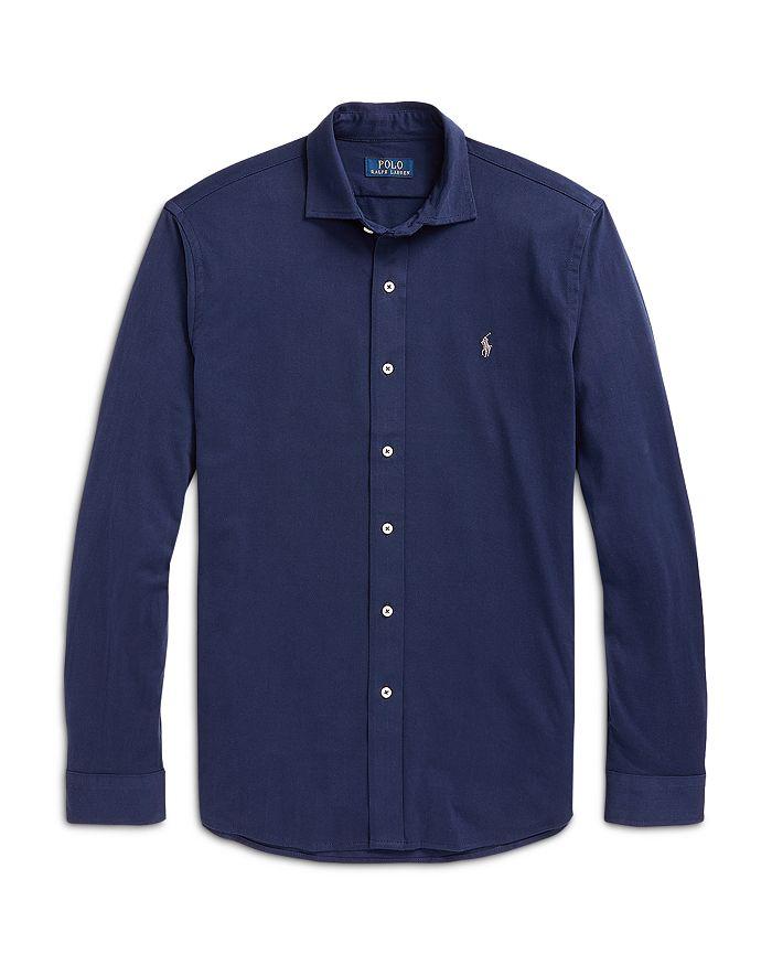 Cotton Jersey Solid Classic Fit Button Down Shirt商品第8张图片规格展示