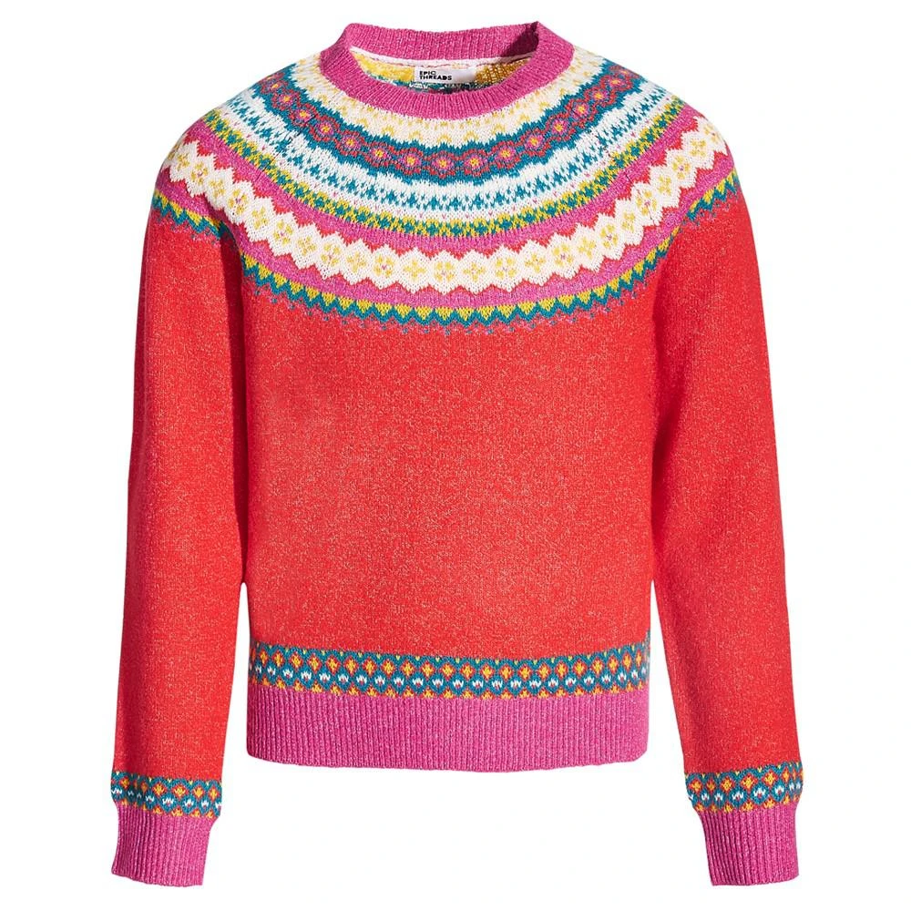 商品Epic Threads|Big Girls Fairisle Pullover Sweater, Created for Macy's,价格¥74,第1张图片