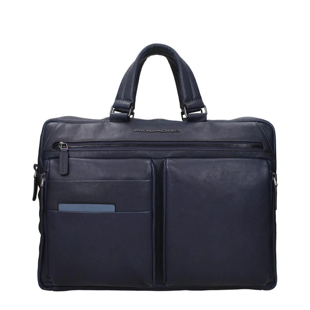 商品PIQUADRO|Piquadro Blue Leather Business And Laptop Bags,价格¥2324,第3张图片详细描述