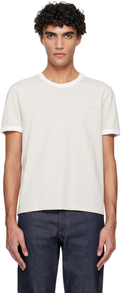 T-shirt beige à logo brodé image 2