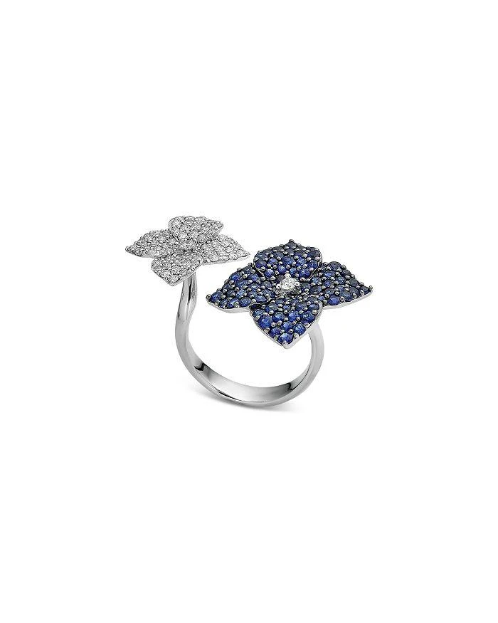 商品Piranesi|18K White Gold Double Fiore Ring with Blue Sapphire and Diamonds,价格¥56839,第2张图片详细描述