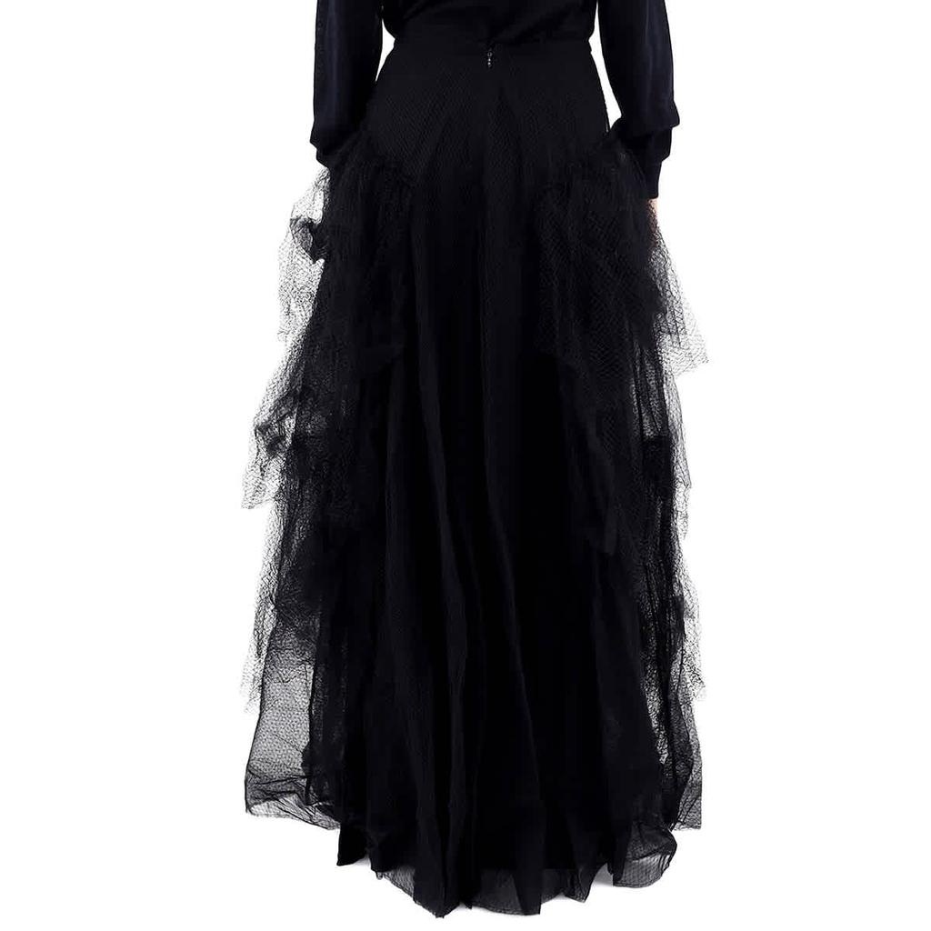 Ladies Skirts Runway Black Tulle Tiered Skirt商品第3张图片规格展示