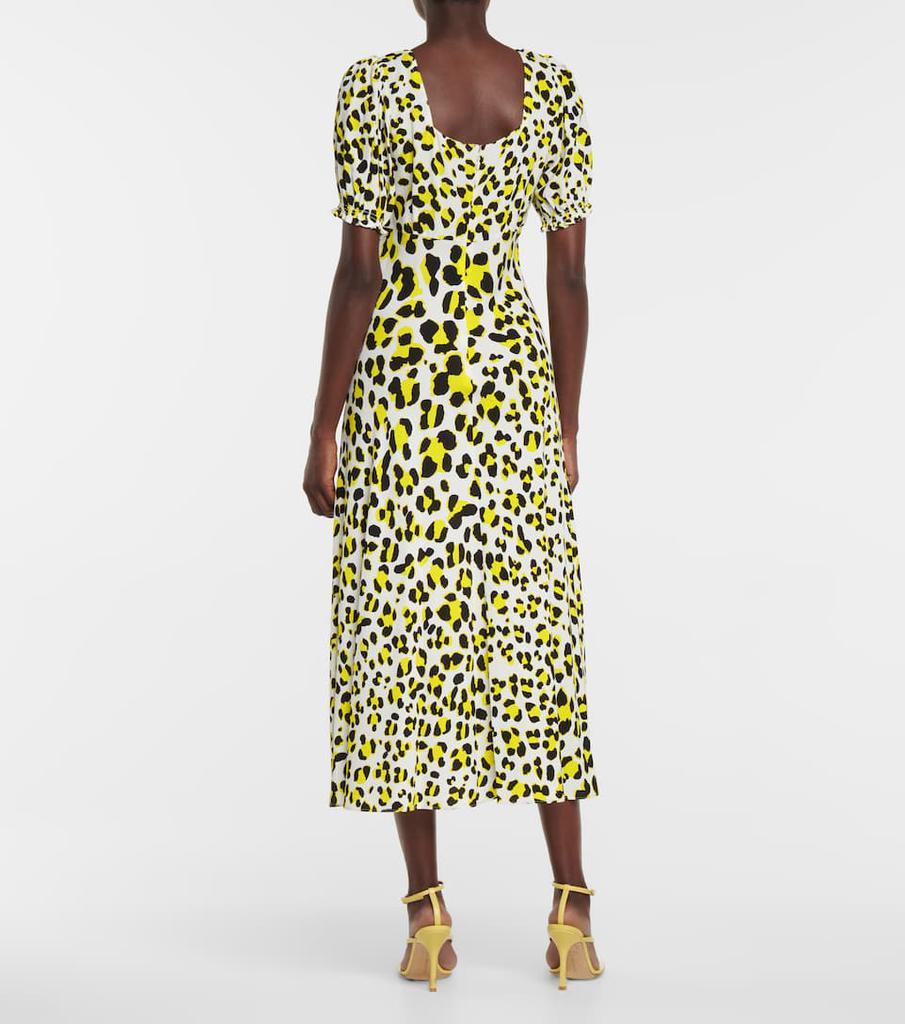 商品Diane von Furstenberg|Jade豹纹印花绉纱中长连衣裙,价格¥2257,第5张图片详细描述