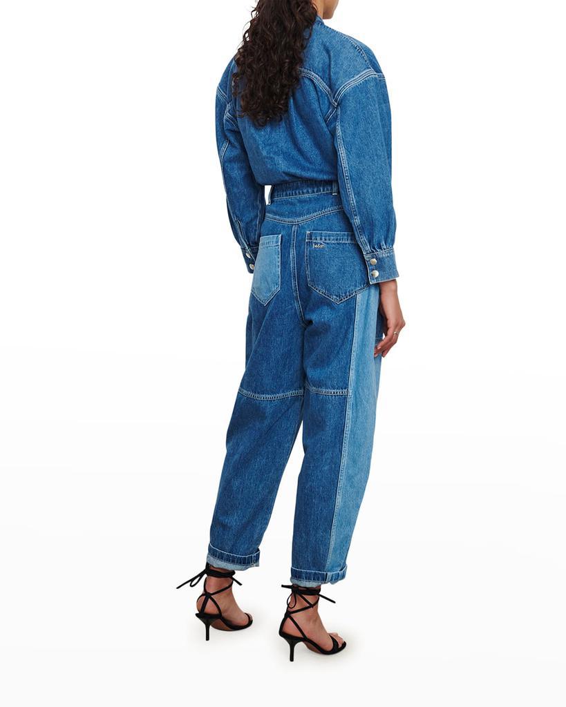 商品ba&sh|Quincy Long-Sleeve Utility Denim Jumpsuit,价格¥464,第4张图片详细描述