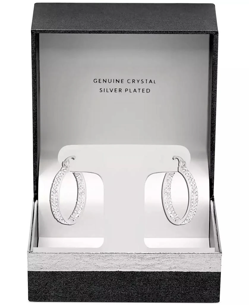 商品Essentials|Crystal Small Double Hoop Earrings in Silver-Plate or Gold Plate, 1",价格¥128,第5张图片详细描述