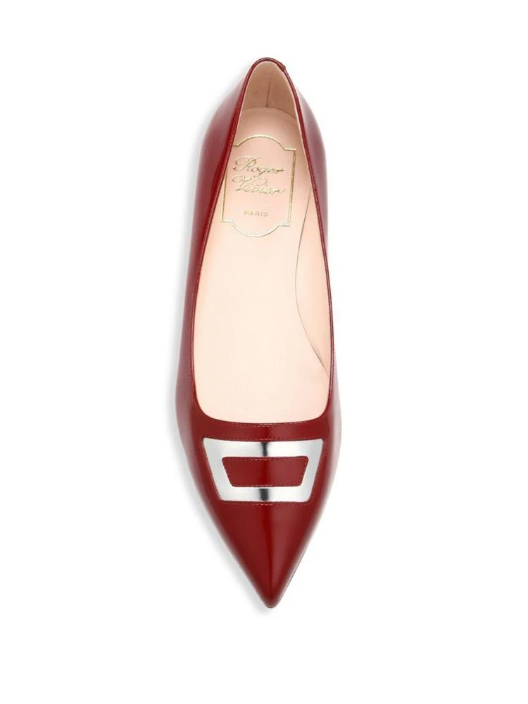 商品Roger Vivier|Bibi Leather Point Toe Flats,价格¥5218,第4张图片详细描述