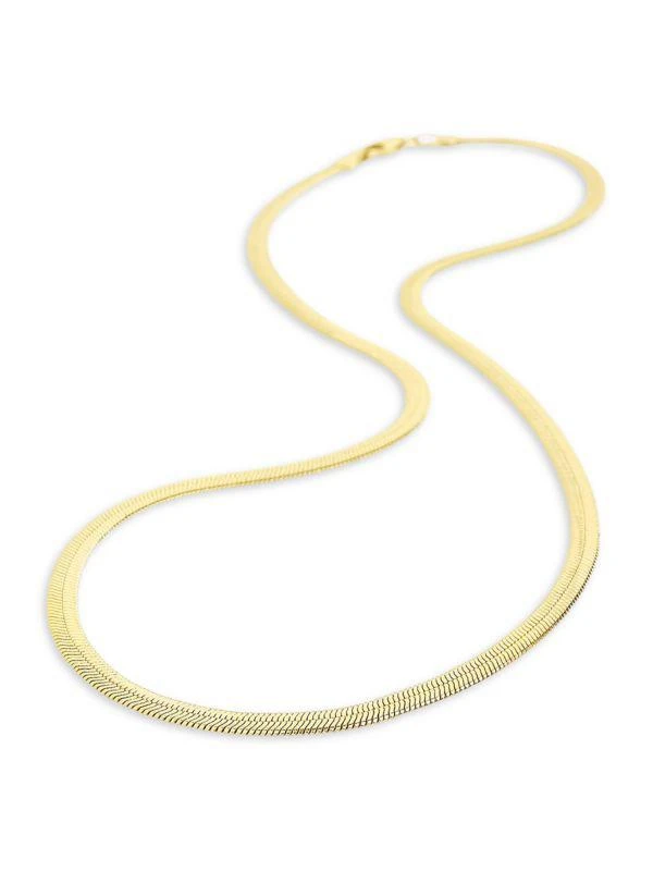 商品Sterling Forever|14K Goldplated Herringbone Chain Necklace/18",价格¥199,第3张图片详细描述