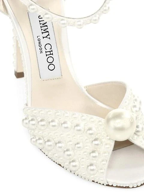 Sacora Peep-Toe Embellished Satin Sandals 商品