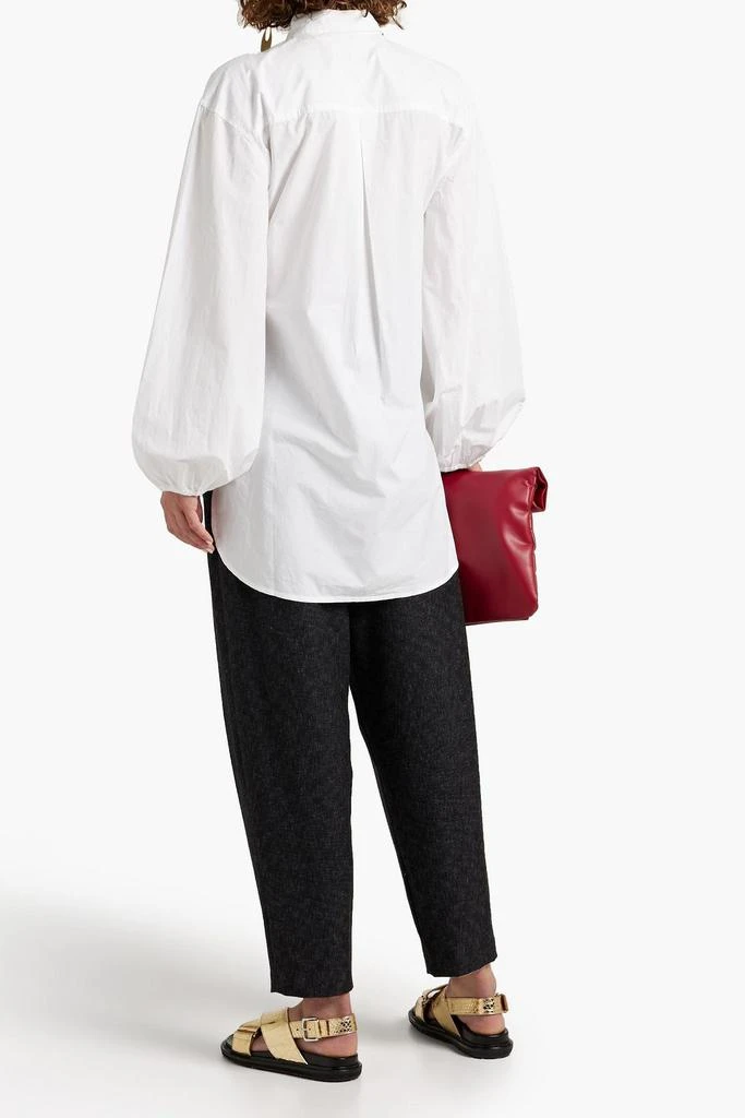 商品Ganni|Cotton-poplin wrap blouse,价格¥540,第1张图片