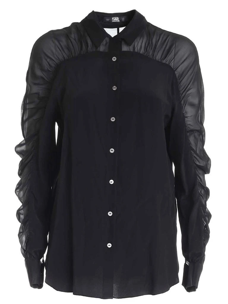 商品Karl Lagerfeld Paris|Karl Lagerfeld Gathered Buttoned Shirt,价格¥1622,第1张图片