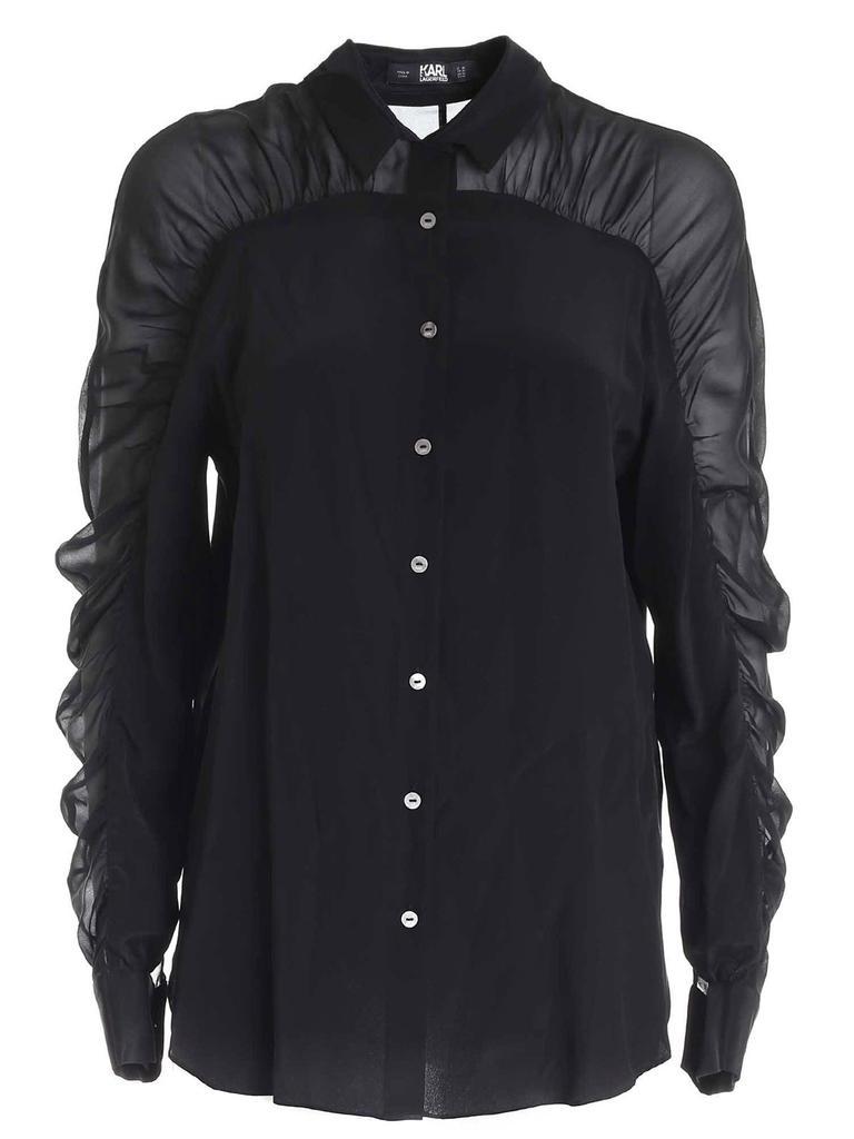 商品Karl Lagerfeld Paris|Karl Lagerfeld Gathered Buttoned Shirt,价格¥1597,第1张图片