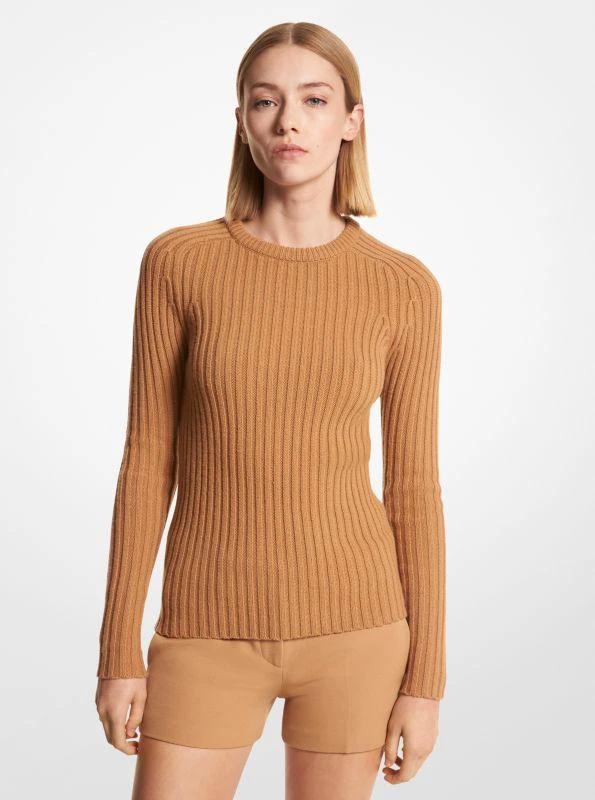 商品Michael Kors|Ribbed Stretch Cashmere Sweater,价格¥3003,第1张图片