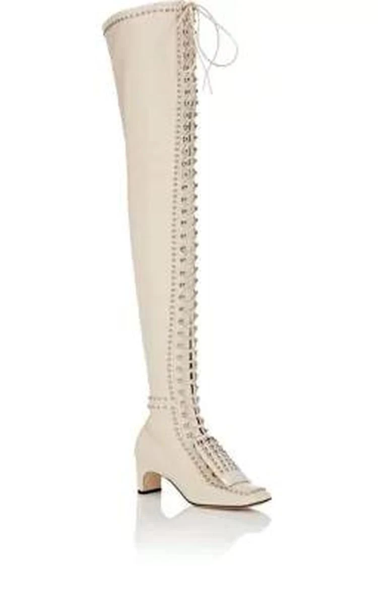 商品Sergio Rossi|Studded Leather Over-The-Knee Boots,价格¥17626,第2张图片详细描述