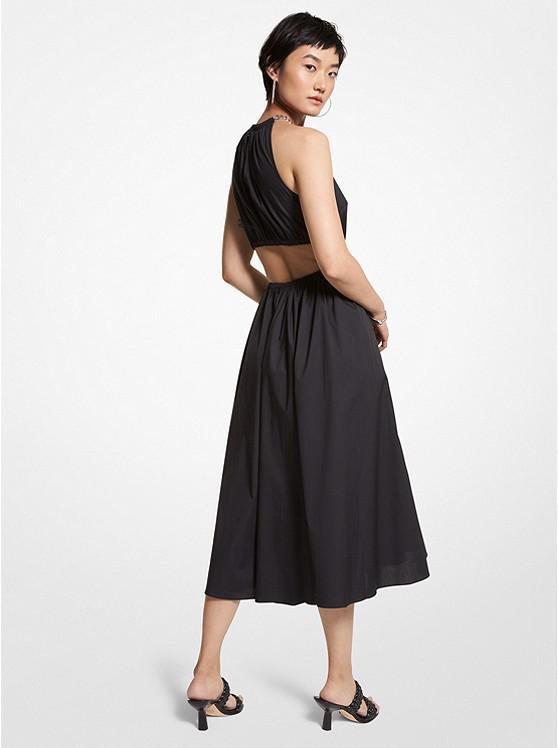 商品Michael Kors|Stretch Cotton Poplin Cutout Dress,价格¥669-¥1338,第4张图片详细描述