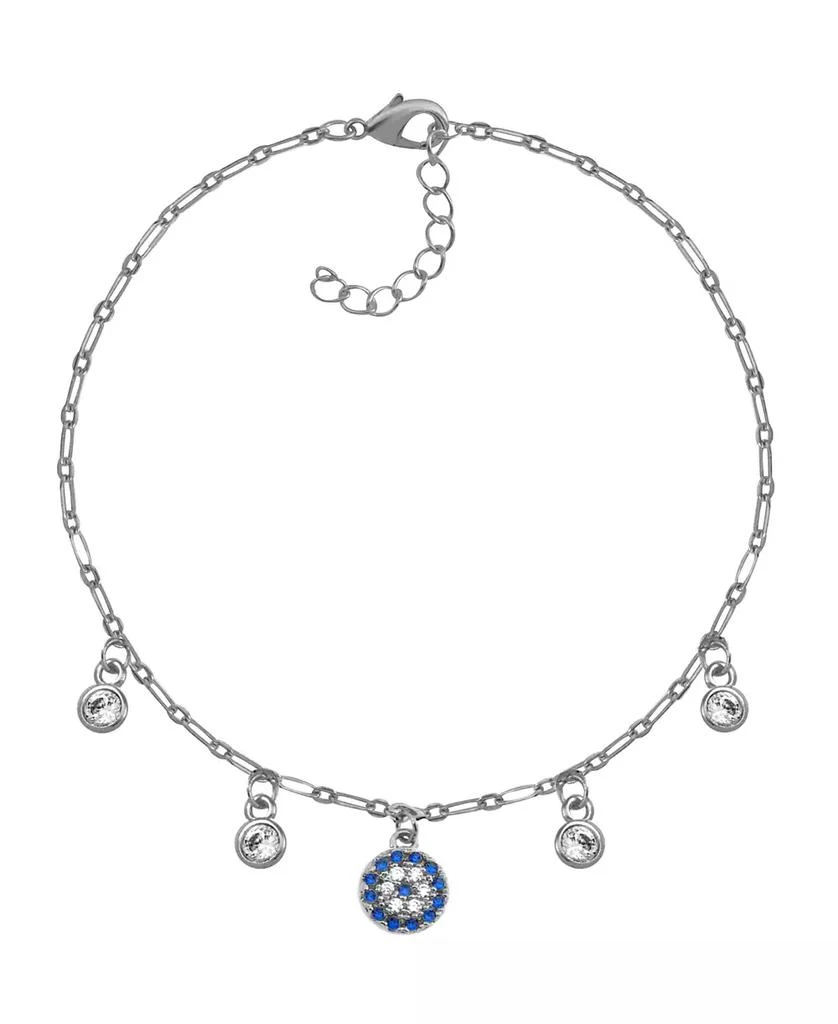 商品Essentials|Blue Crystal Station Anklet in Gold-Plate,价格¥93,第1张图片