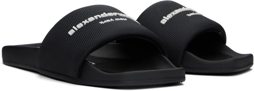 商品Alexander Wang|Black AW Pool Slides,价格¥573,第4张图片详细描述