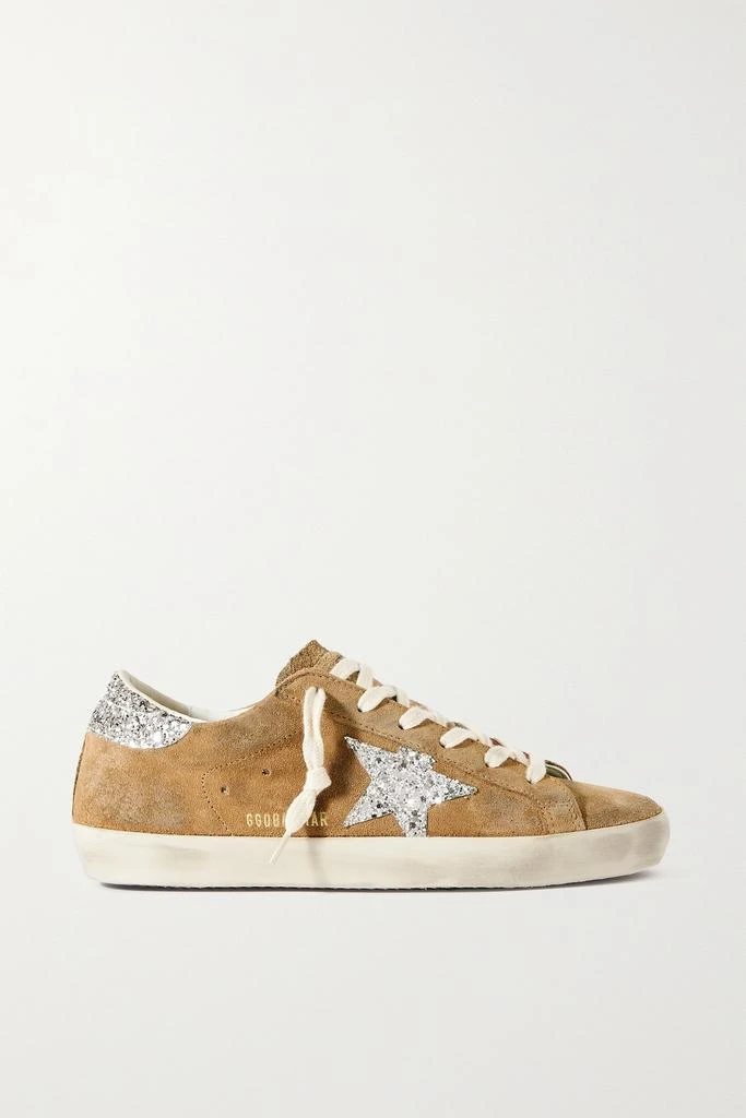 商品Golden Goose|Super-star 仿旧亮片金葱皮革边饰绒面革运动鞋  - IT35,价格¥5110,第1张图片