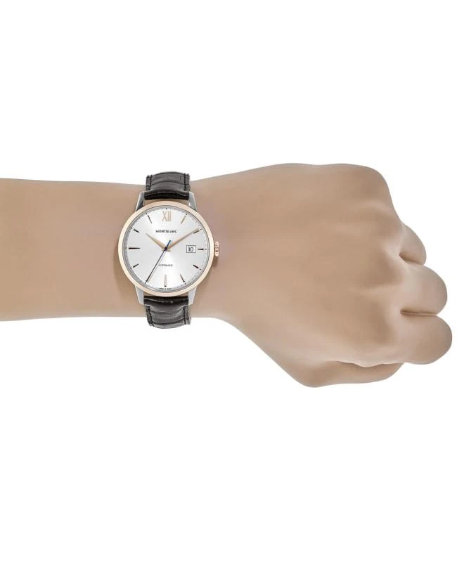 商品MontBlanc|Montblanc Heritage Spirit Automatic Silver Dial Leather Strap  Men&apos;s Watch 111624,价格¥14405,第4张图片详细描述