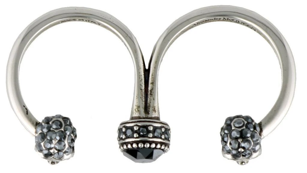 商品Alexander McQueen|Alexander McQueen Double Skull Ring,价格¥1227-¥1376,第2张图片详细描述