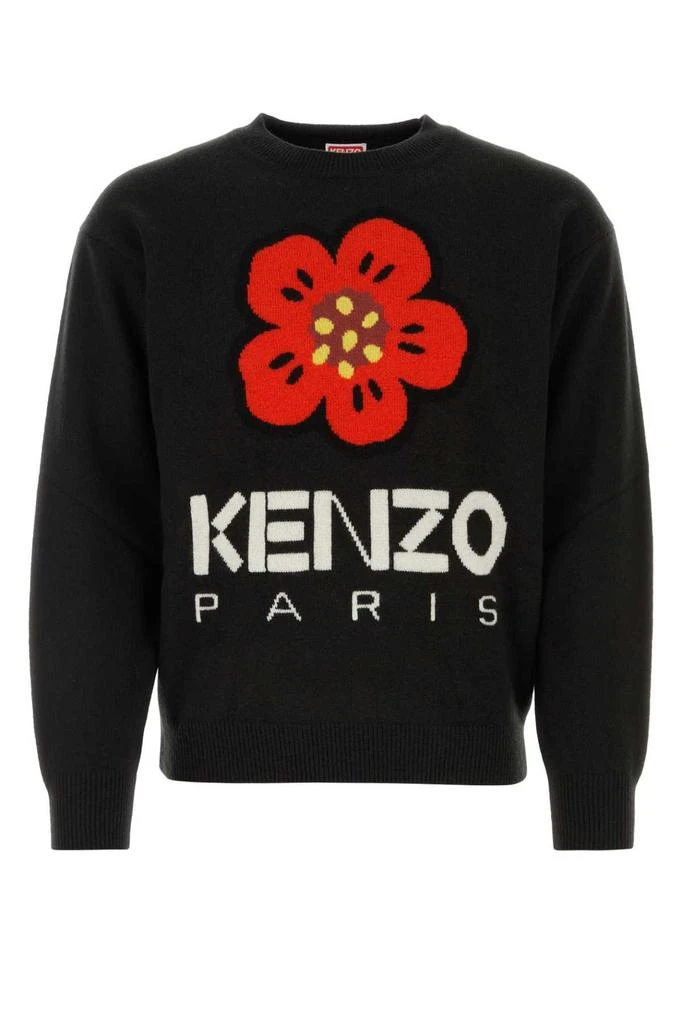 商品Kenzo|Kenzo Boke Flower Logo Intarsia Crewneck Jumper,价格¥1813,第1张图片