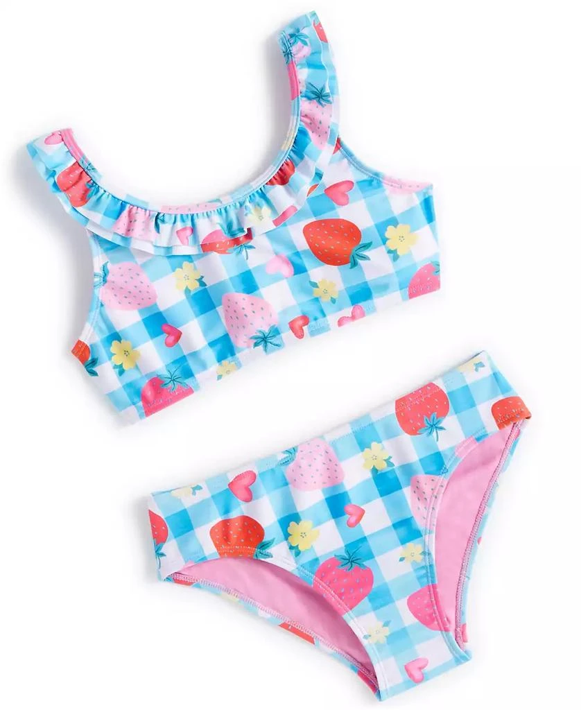 商品Breaking Waves|Big Girls Picnic Blanket Ruffled Swimsuit, 2 Piece Set,价格¥56,第1张图片
