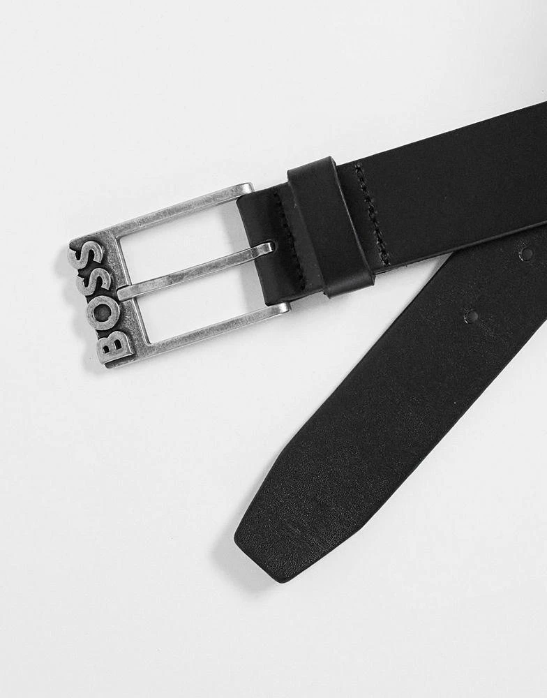 商品Hugo Boss|BOSS Orange Black Simo leather belt in black,价格¥317,第3张图片详细描述
