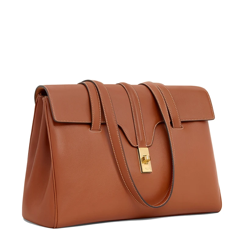 CELINE/赛琳 20  SOFT 16系列 女士黄褐色光滑小牛皮中号手提单肩包 商品