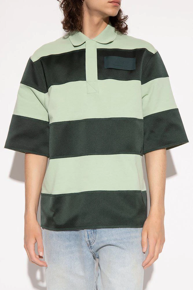 商品AMI|AMI Logo Patch Striped Polo Shirt,价格¥1463,第1张图片