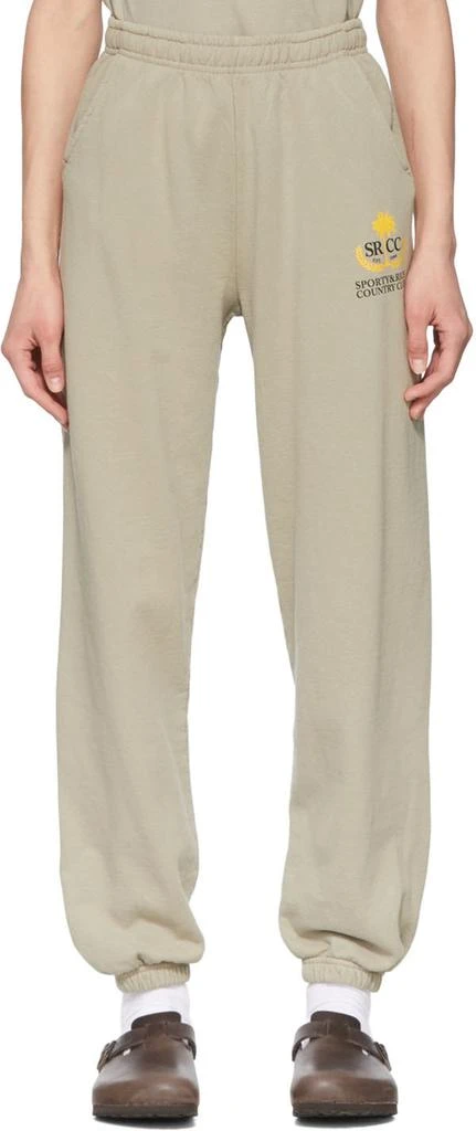 商品Sporty & Rich|Taupe Cotton Lounge Pants,价格¥483,第1张图片